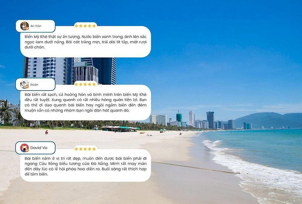 Đ&aacute;nh gi&aacute; của du kh&aacute;ch khi tới biển Mỹ Kh&ecirc;.